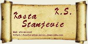 Kosta Stanjević vizit kartica